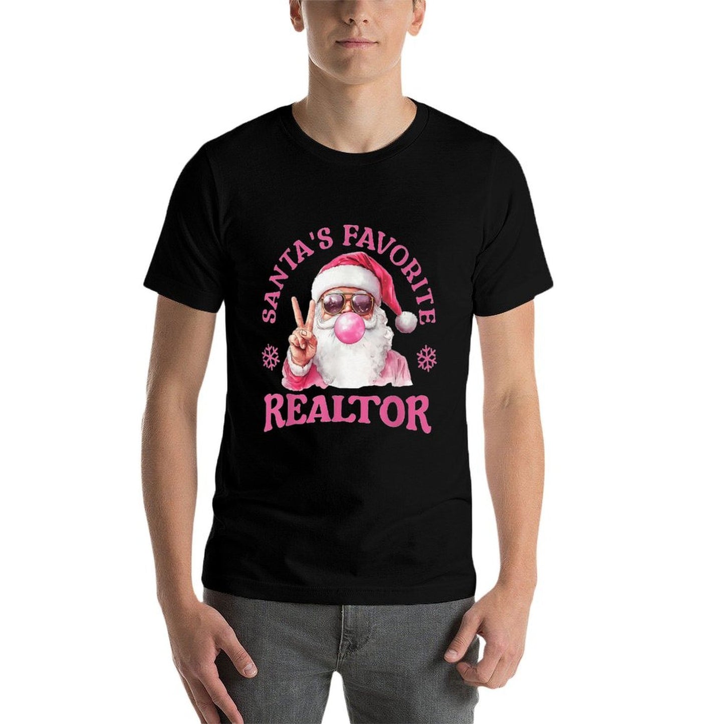 Santas Favorite Realtor Christmas Santa Real Estate Agent  Relaxed-fit T-Shirt