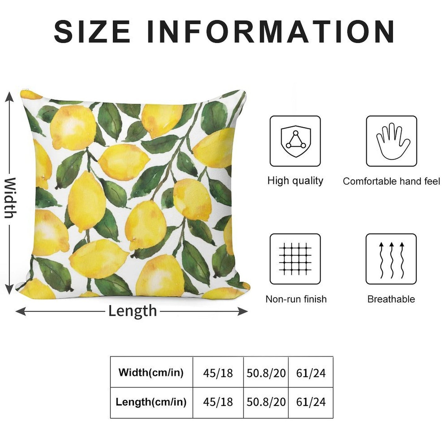 Le Le Lemons Soft Short Plush Fabric Throw Pillow