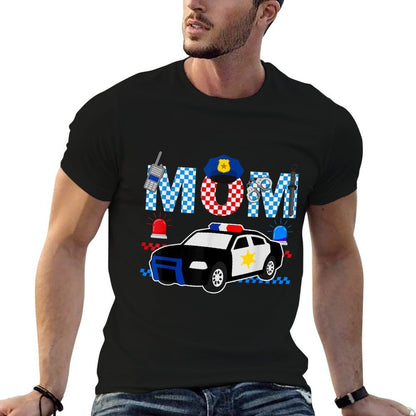 Cop Mom Police Themed Kids Birthday Officer Party Matching  Easy-care T-Shirt