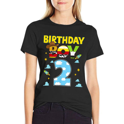 Western Family Birthday Boy 2 Cowboy 2nd Birthday  Trendy Pattern T-Shirt