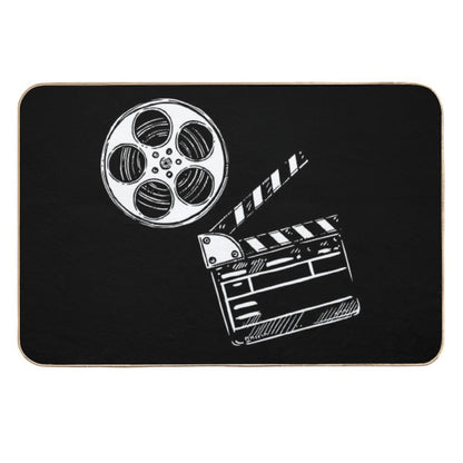 Movies, Film And Clapperboard  Versatile Bath Mat