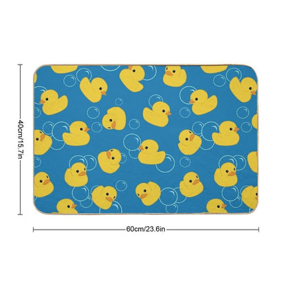 Cute Yellow Bath Duck Pattern Durable Bath Mat