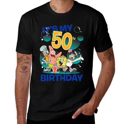 SpongeBob SquarePants It's My 50th Birthday Group Shot Premium  Durable T-Shirt