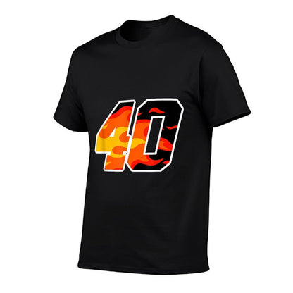 On Fire Racing Car Number 40 Decal 40th Birthday Flames Men  Breathable T-Shirt
