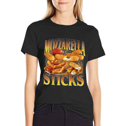 Mozzarella Cheese Stick Gen Z Humor Funny Cheese Sticks Meme  High-quality Stitching T-Shirt