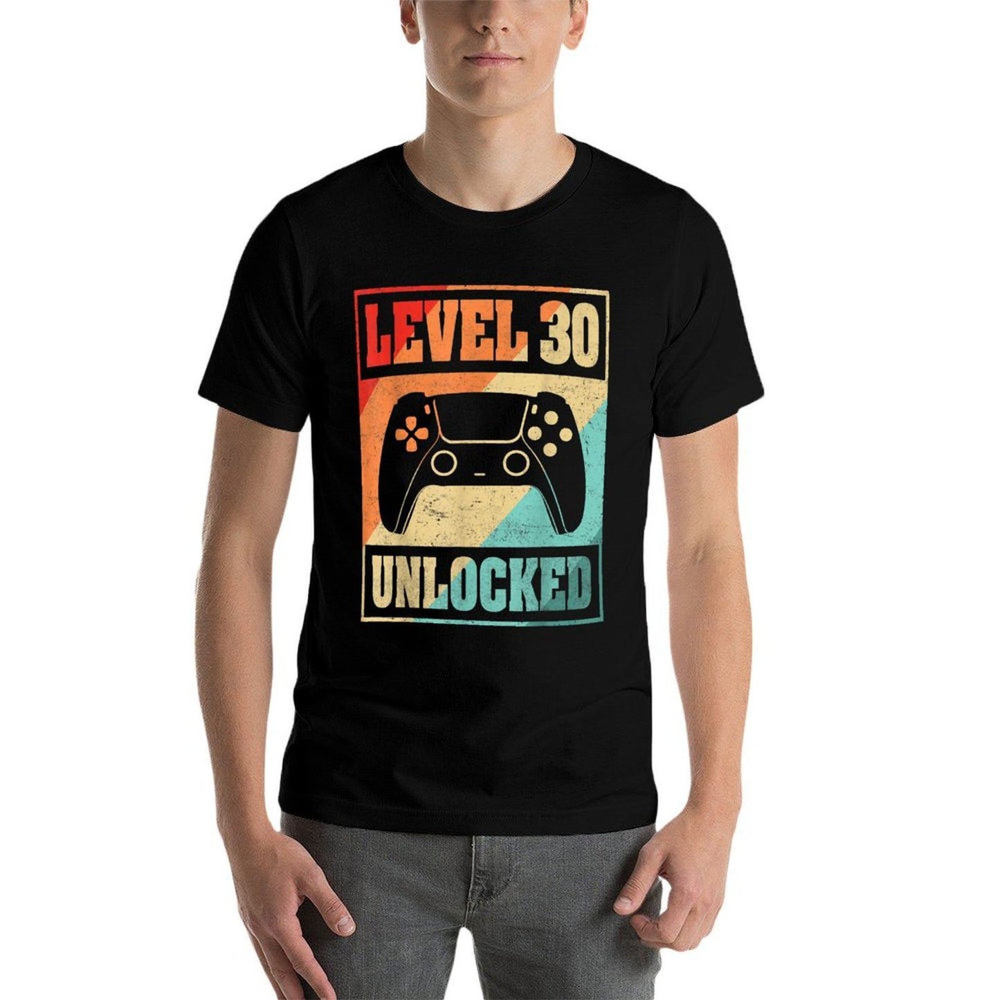 Level 30 Unlocked Video Gamer 30th Birthday Gifts  High-quality Stitching T-Shirt