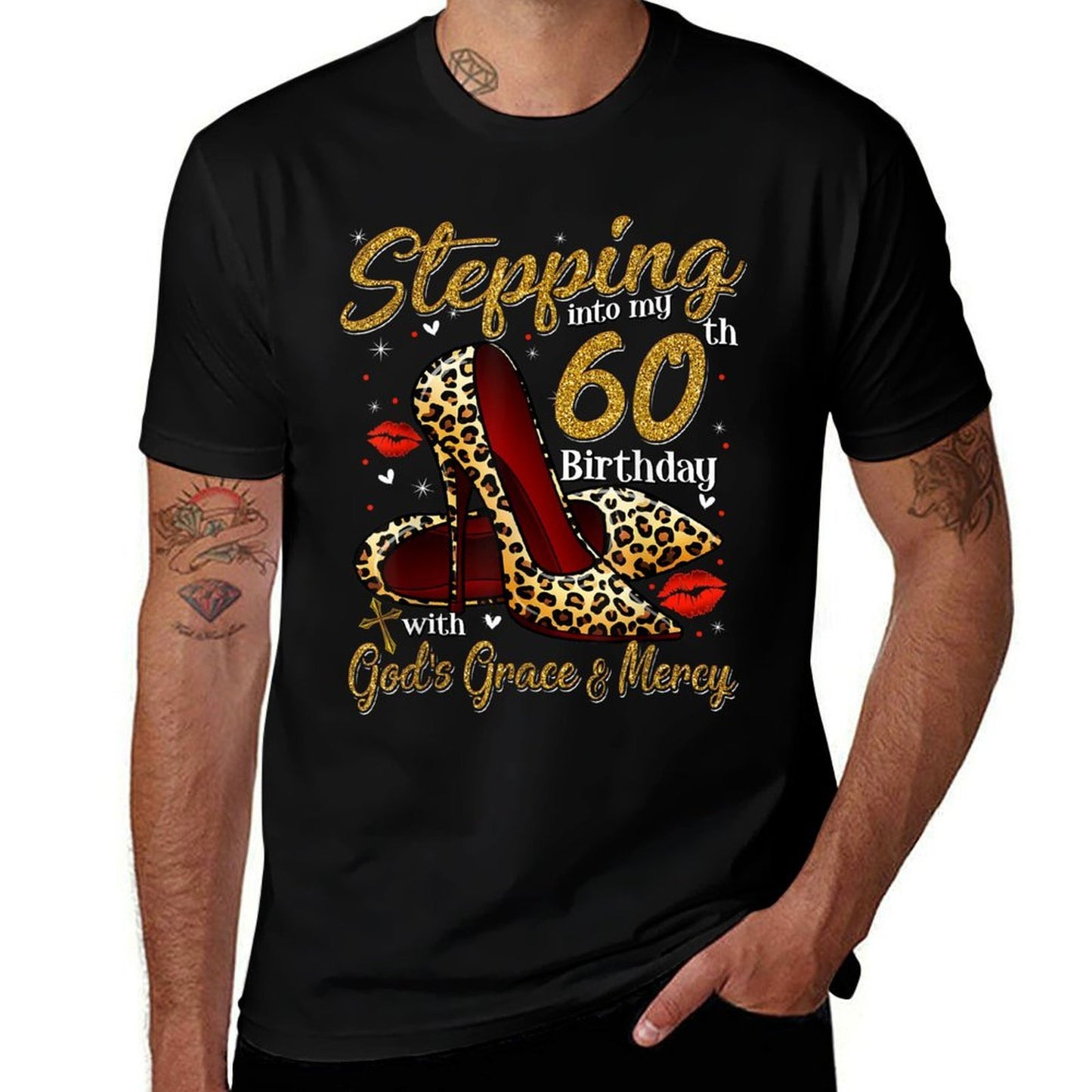 High Heels Stepping Into My 60th Birthday 60 And Fabulous  Tagless Design T-Shirt