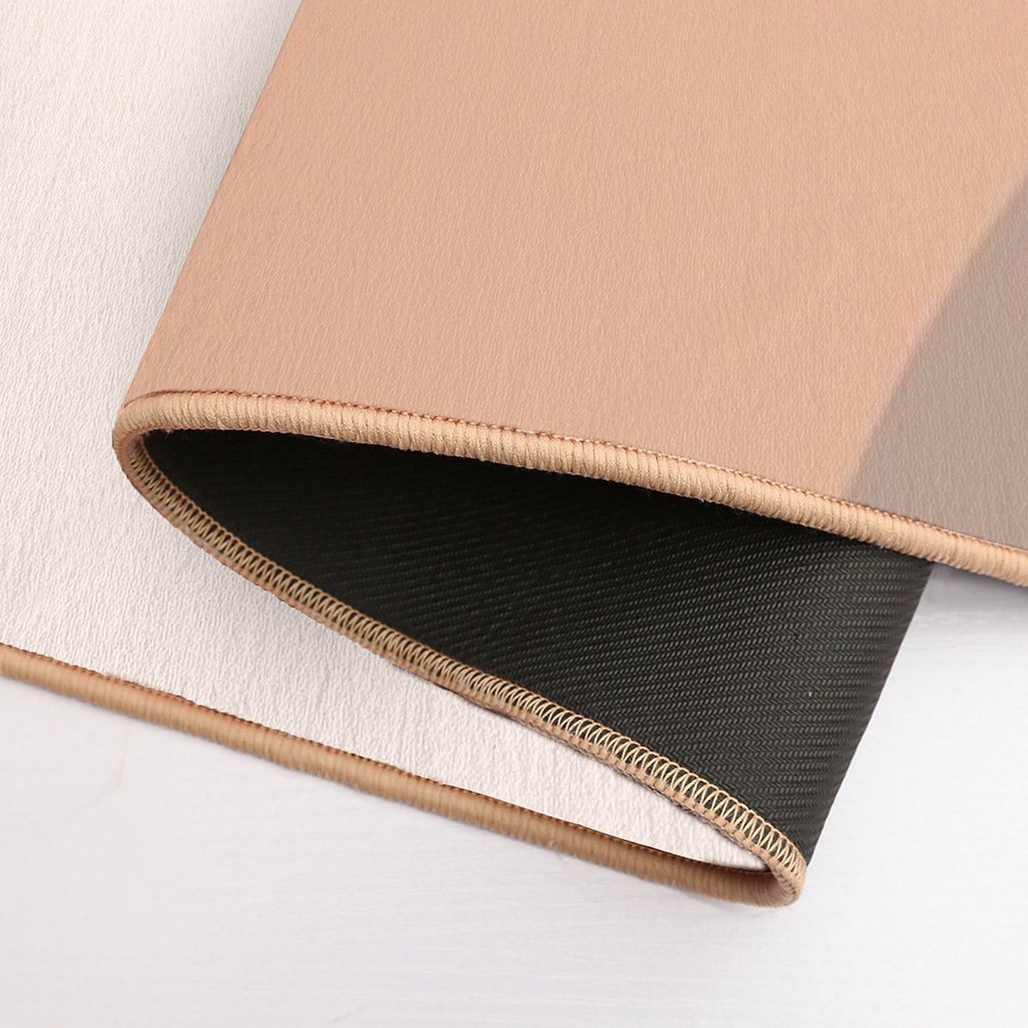 Minimalist Abstract Color Blocks in Brown, Orange And Beige  Pet-Safe Bath Mat