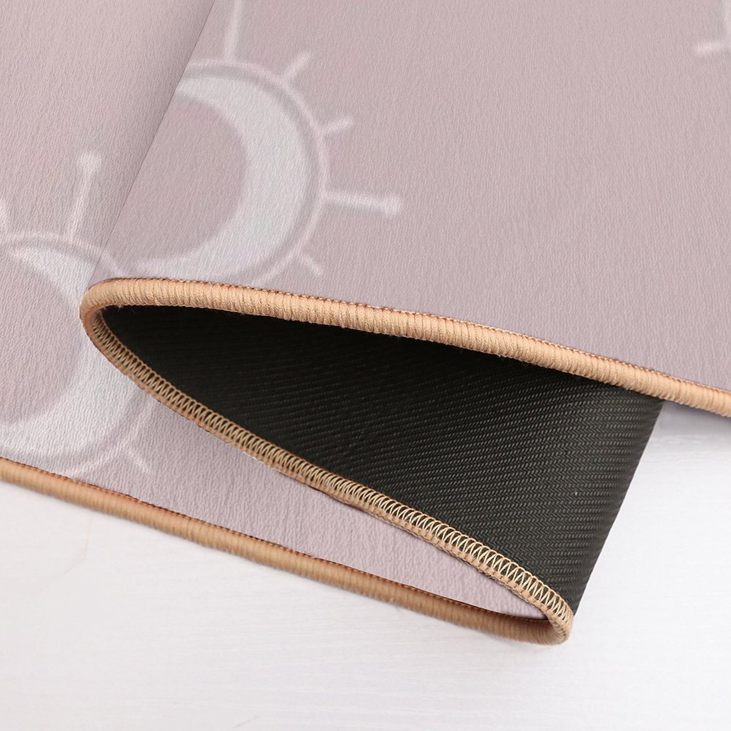 Cosmic Sun And Moon Design Soft Aesthetic In Muted Colors Gray Pink  Repositionable Bath Mat