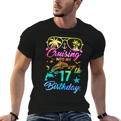 Cruising Into My 17Th Birthday Party 17 Years Old Cruise  Wrinkle-resistant T-Shirt