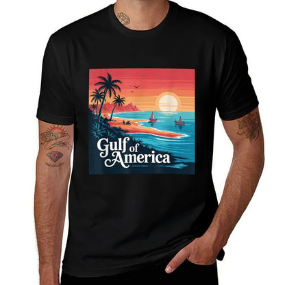Gulf of US America Vintage 1970s  Wrinkle-resistant T-Shirt