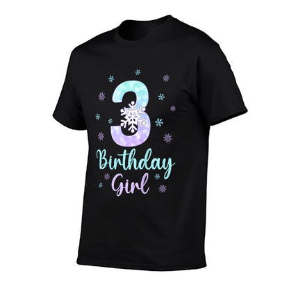 Kids 3 Years Old Birthday Girl Snowflake Winter 3 Yrs Old  Relaxed-fit T-Shirt