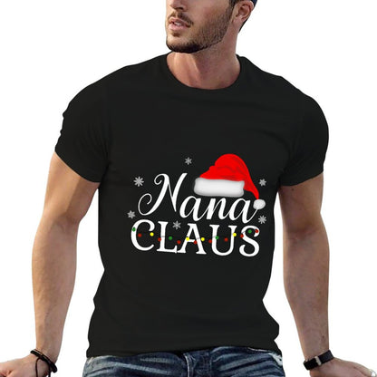 Nana Claus Funny Christmas Matching Grandmother  High-quality Stitching T-Shirt