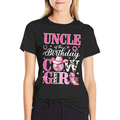 Cute Uncle Of The Birthday CowGirl Rodeo Western Bday Party  Moisture-wicking T-Shirt