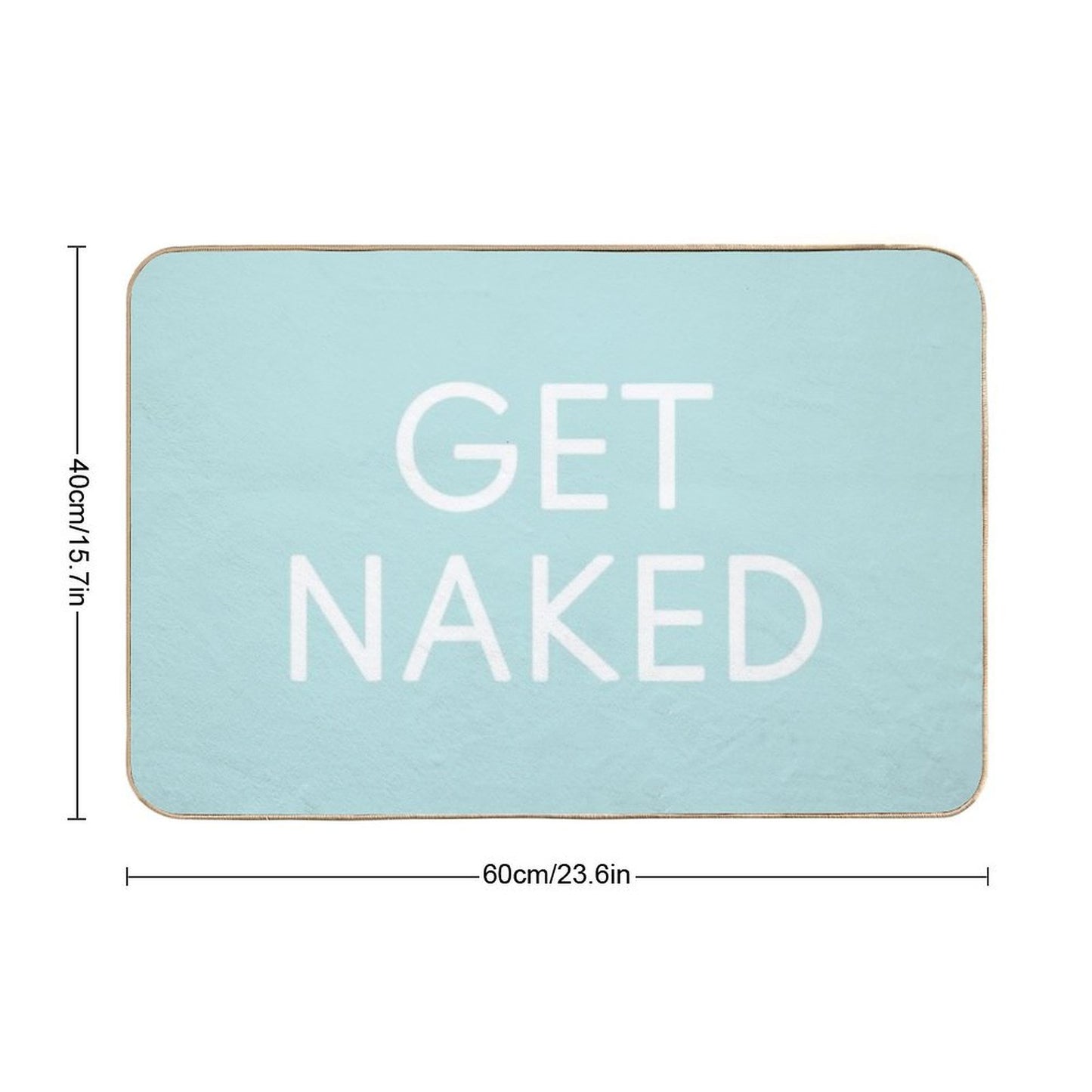 Get Naked - Pastel Teal Blue And White  Toxin-Free Bath Mat