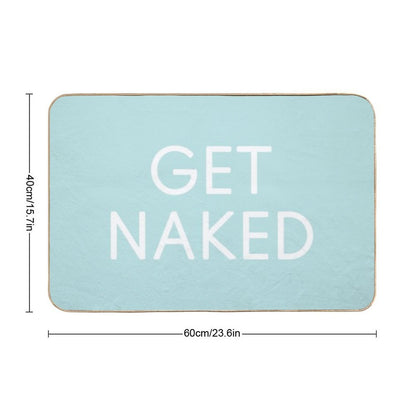Get Naked - Pastel Teal Blue And White  Toxin-Free Bath Mat