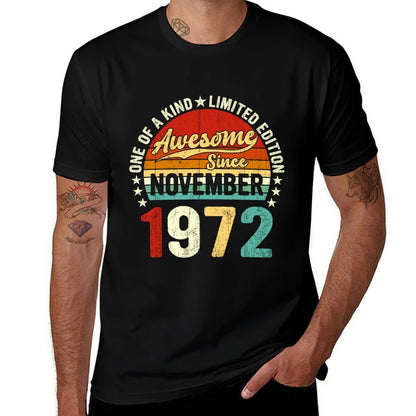 50 Year Old Men Women Vintage November 1972 50th Birthday  Graphic-printed T-Shirt