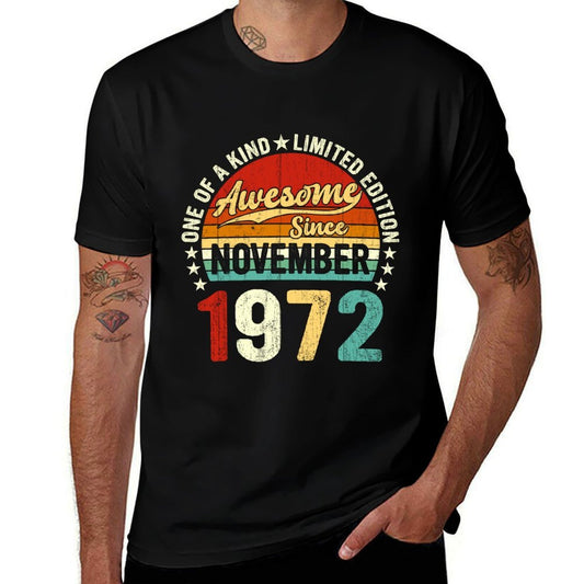 50 Year Old Men Women Vintage November 1972 50th Birthday  Graphic-printed T-Shirt