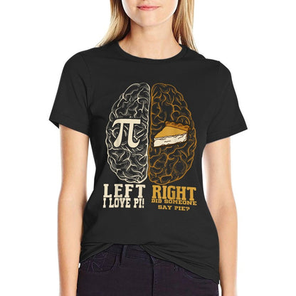 Left Brain Right Brain Pi Day Math Student Teacher Pi Day  Eco-friendly Material T-Shirt