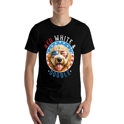 Goldendoodle Dog 4th of July Red White And Doodle Lovers  Breathable T-Shirt