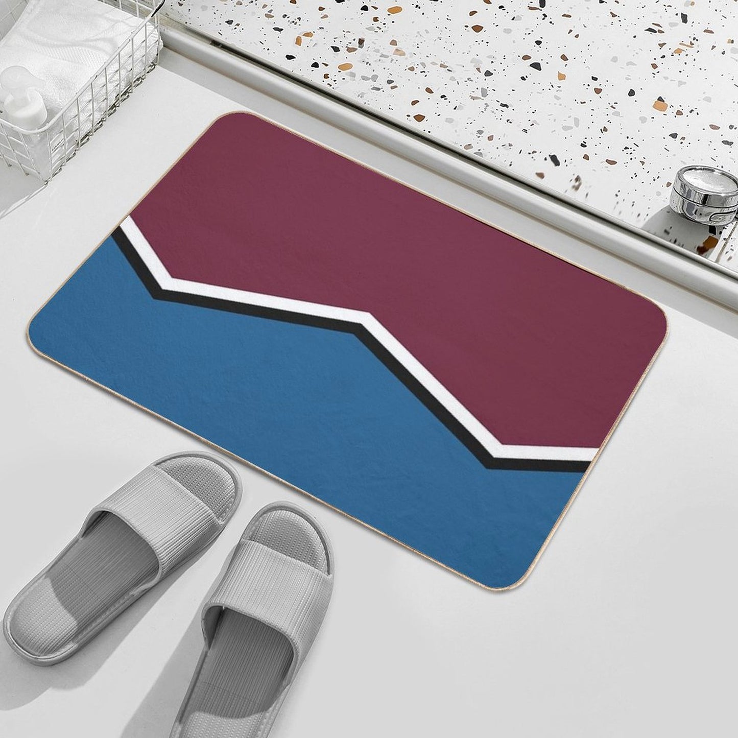 Colorado Avalanche Retro Stripes  Slip-Resistant Bath Mat