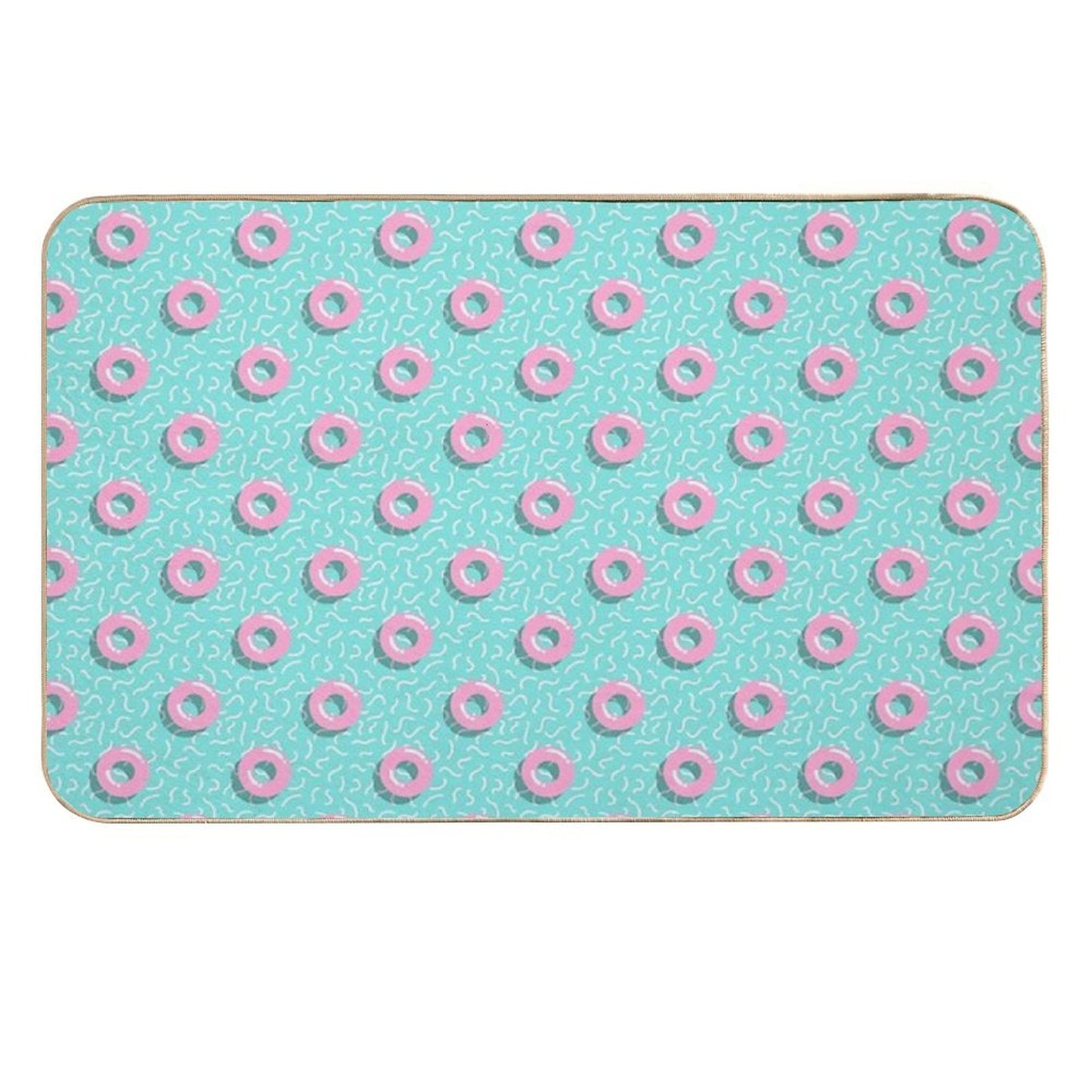 Memphis Polka Hoops  Rapid-Drying Bath Mat