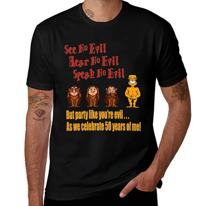 Funny 50th Birthday Party - Fun 50th Birthday Monkey Premium  Graphic-printed T-Shirt