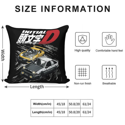 Mountain Drift Racing Initial D Tandems AE86 Vs FD Rx-7 Soft Washable Throw Pillow