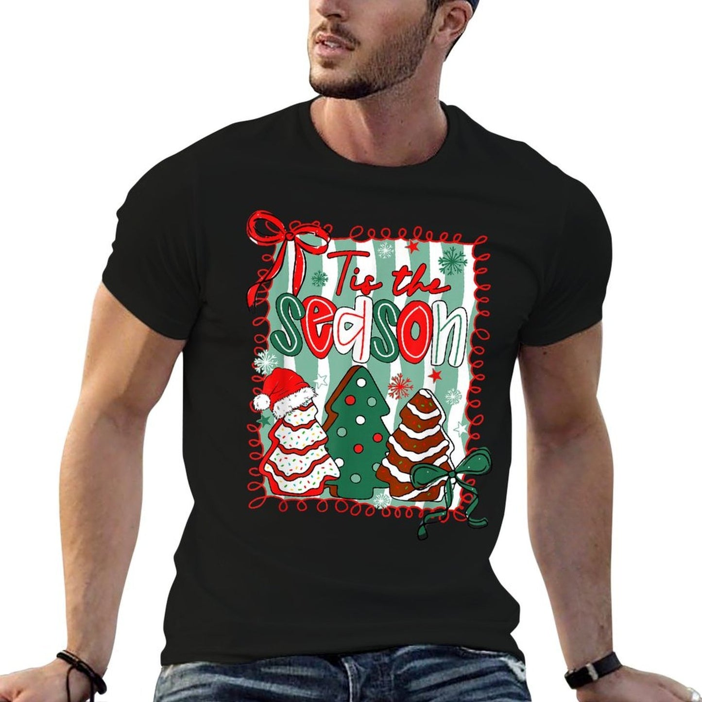 Tis The Season Coquette Bow Christmas Tree Cakes Debbie Pjs  Classic T-Shirt