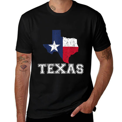 Texas Proud Texan Patriot American USA Flag Vintage Map  Tagless Design T-Shirt