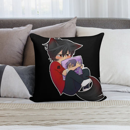 Aaron Lycan with Waifu Aphmau Lycan Soft Washable Throw Pillow