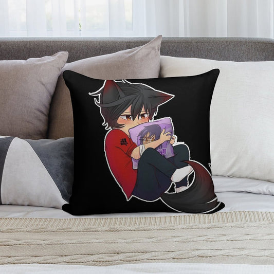 Aaron Lycan with Waifu Aphmau Lycan Soft Washable Throw Pillow