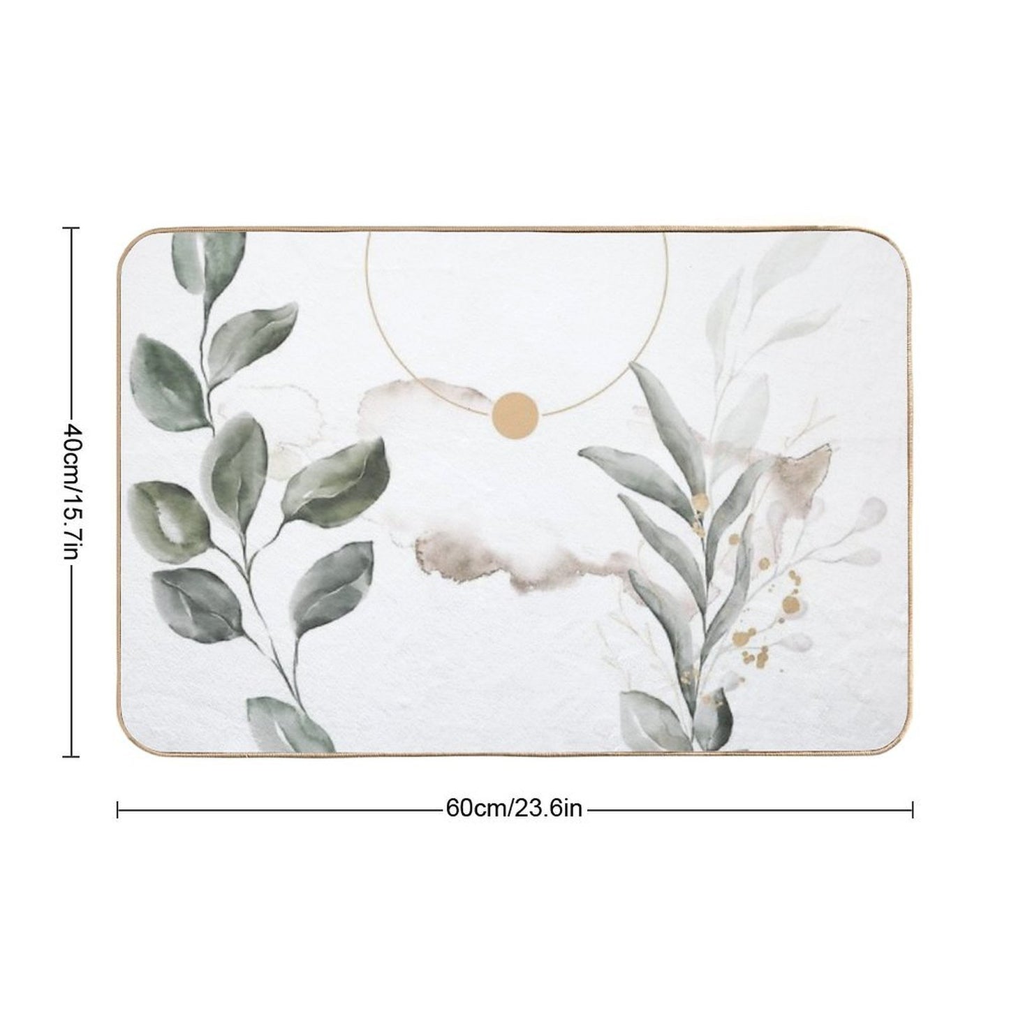 Abstract Composition of Leaves  Easy Maintenance Bath Mat