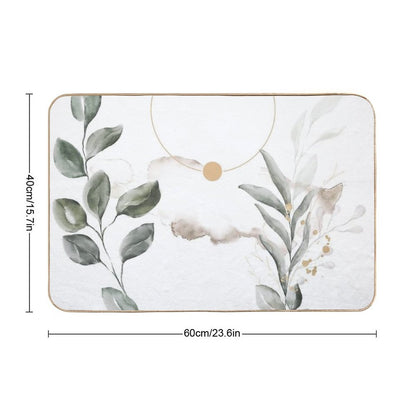 Abstract Composition of Leaves  Easy Maintenance Bath Mat