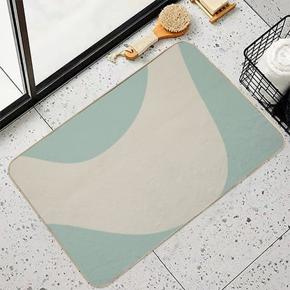 Mara Smooth Minimalist Abstract Pattern in Vintage Celadon Blue  High-Traffic Bath Mat