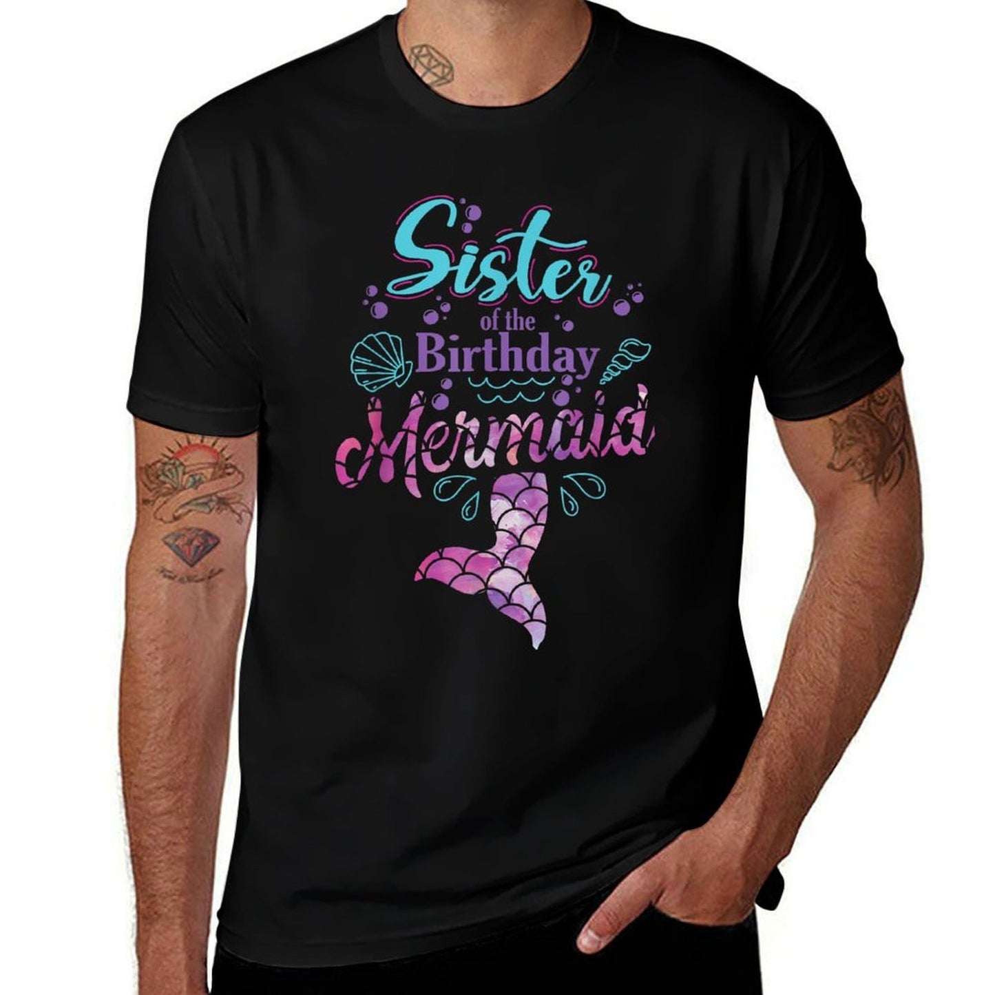 Sister Of The Birthday Mermaid Birthday Party Mermaid Sister  Eco-friendly Material T-Shirt