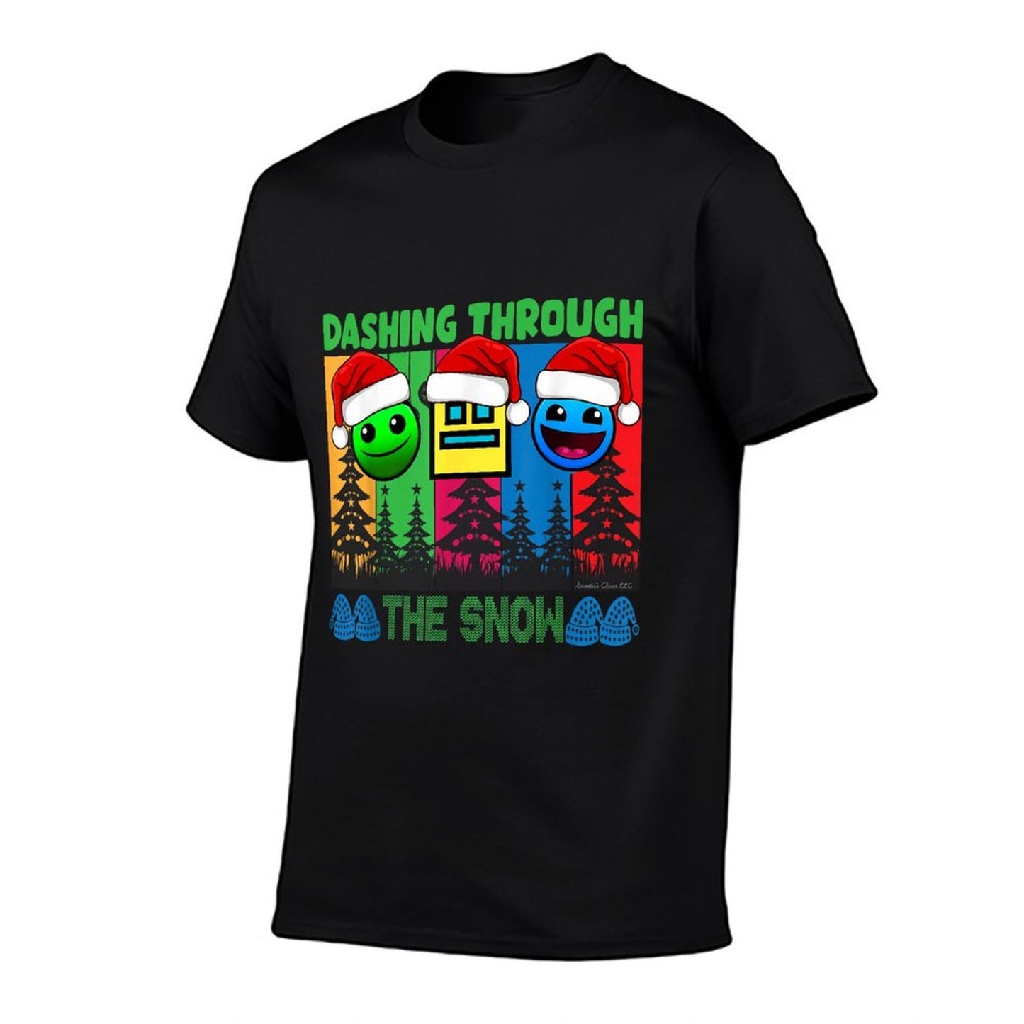Geometry Dashing Through The Snow Sleep Dash Game Christmas  Slim-fit Cut T-Shirt