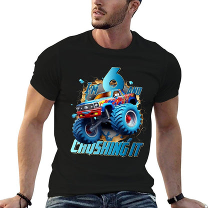 I'm Crushing It Monster Truck 6 Year Old Boys 6th Birthday  Stretchy T-Shirt