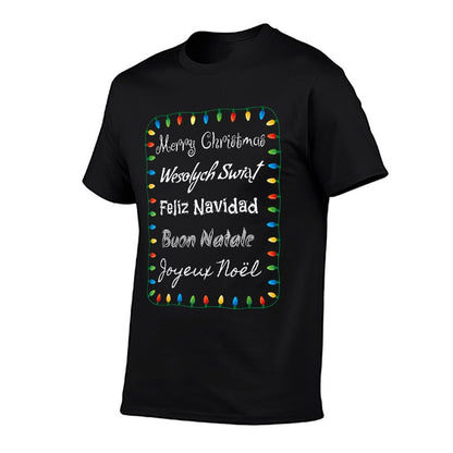 Merry Christmas Languages Around The World  Graphic-printed T-Shirt