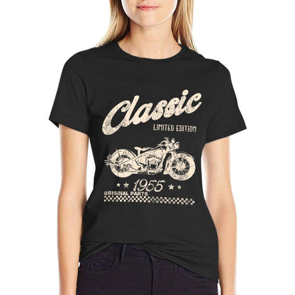 70th Birthday Classic Motorcycle Born in 1955  Graphic-printed T-Shirt