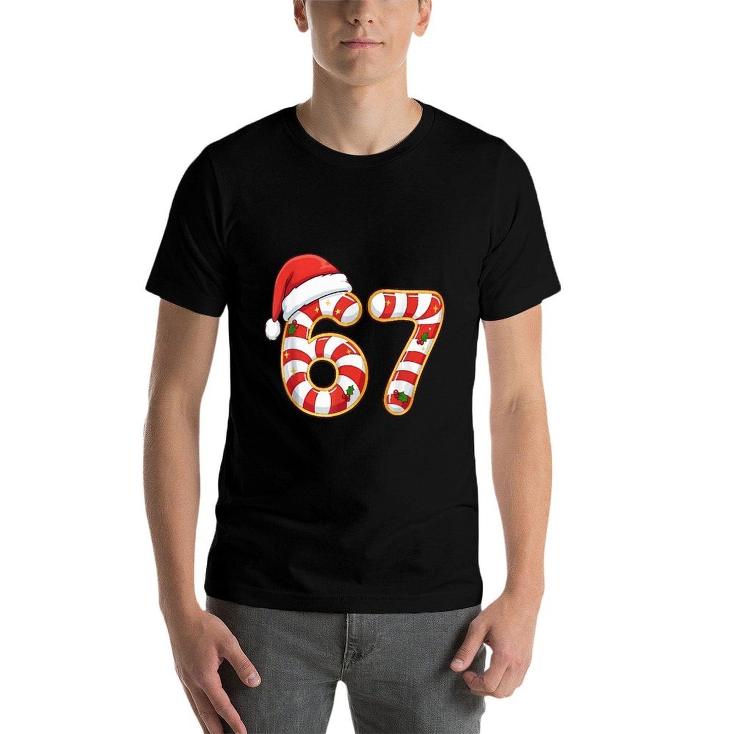 67 Six Seven Meme Gen Alpha Slang Funny Christmas Pajamas  Graphic-printed T-Shirt