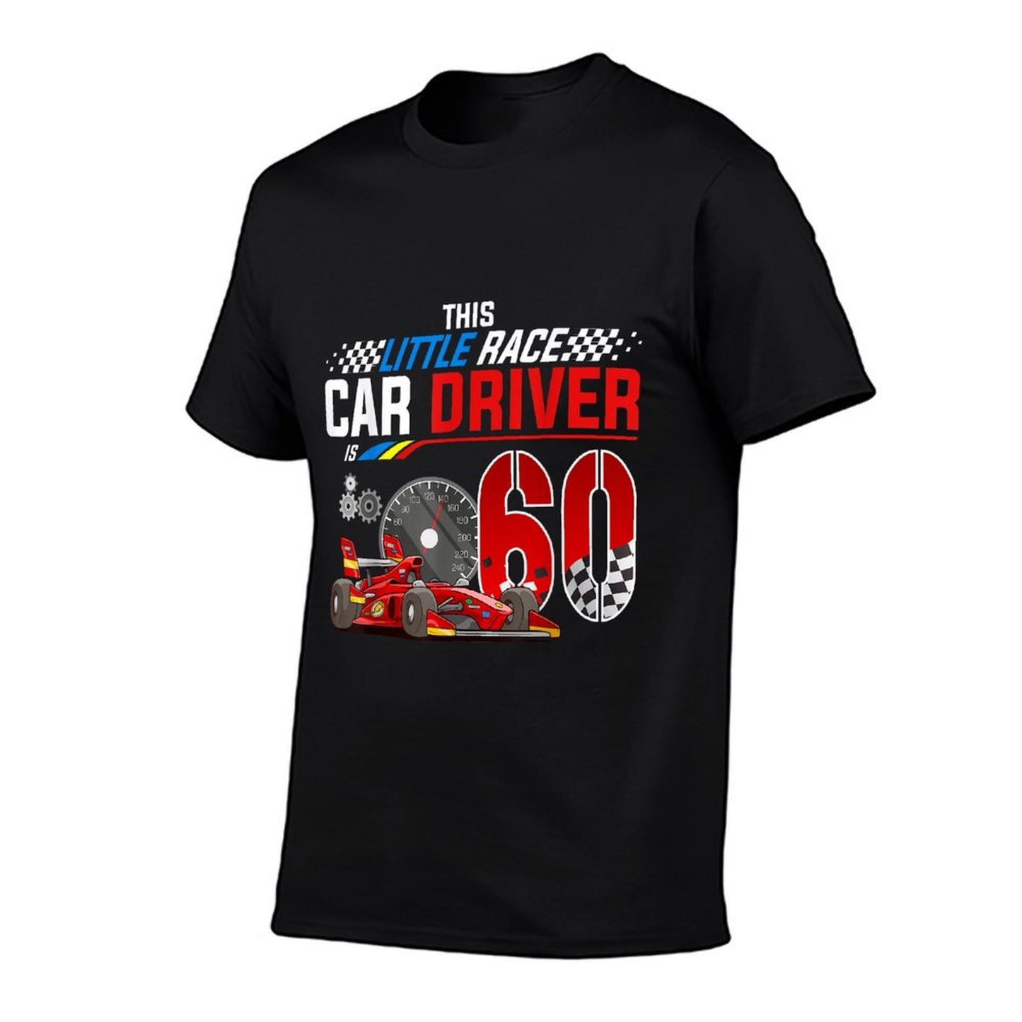 Racing Car Driver 60th Birthday Race Car Theme 60 Year Old  Rolled Sleeves T-Shirt