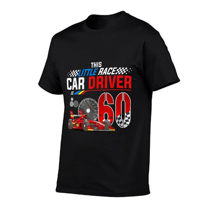 Racing Car Driver 60th Birthday Race Car Theme 60 Year Old  Rolled Sleeves T-Shirt