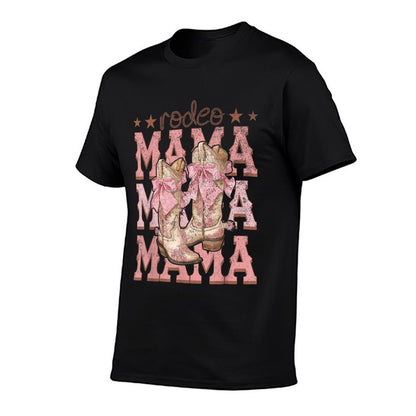 Rodeo Mama Pink Boots Coquette Cow-Girl Birthday Party  Fade-proof Color T-Shirt