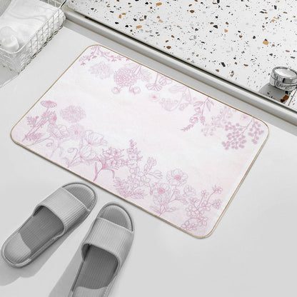 Pink Flowers Pattern Set  Throw Blankets & Tapestries, A-Line Dresses, Shower Curtains, Scarves,  Bath Mats And More  Multi-Purpose Bath Mat