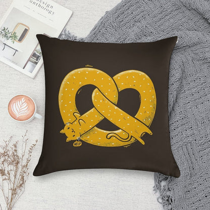 The Long Cat Is A Pretzel Soft Ultra-Soft Texture Throw Pillow