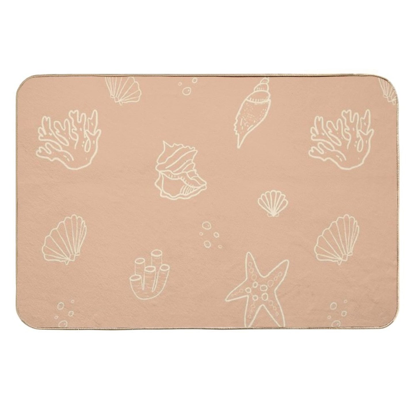 Shells And Corals Pattern  Long-Lasting Bath Mat
