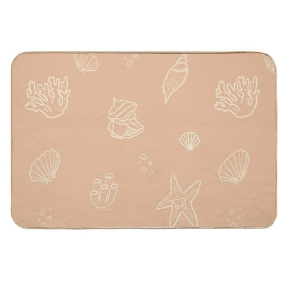 Shells And Corals Pattern  Long-Lasting Bath Mat