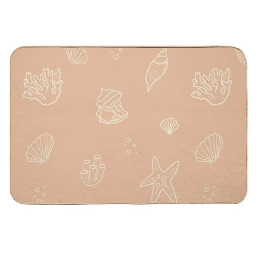 Shells And Corals Pattern  Long-Lasting Bath Mat