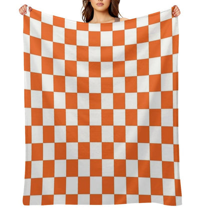 Tennessee Orange And White Checkerboard Versatility Throw Blanket